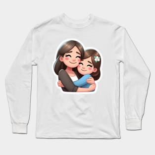 Portrait of a happy woman hugging her mother. Long Sleeve T-Shirt